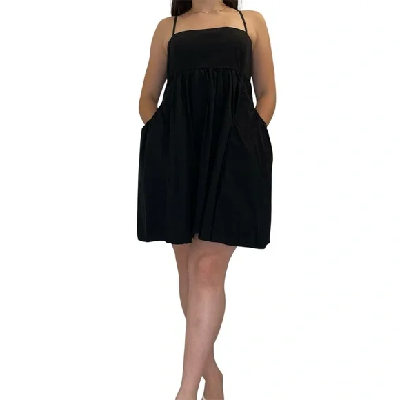 Urban Outfitters black mini babydoll dress with pockets - Picture 5 of 7